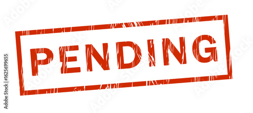 Pending red stamp text grunge style on white background.