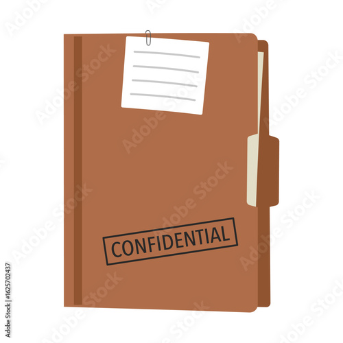 Top Secret folder vector illustration in flat design on white background. Documents confidentially. Paper information in file.