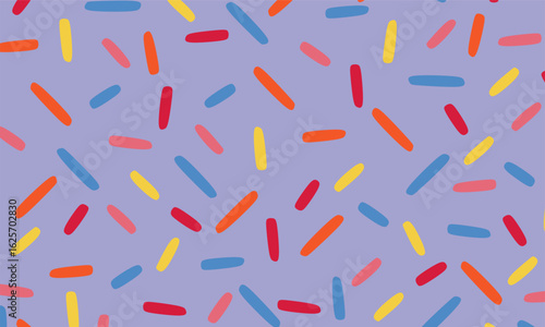  Seamless patterns of donut glaze with many decorative sprinkles. Cake Glaze Colorful Seamless Pattern. Seamless pattern. Vector illustration.