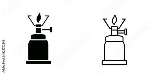 Camping gas set icon isolated on white background.