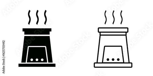 Furnace set icon isolated on white background.