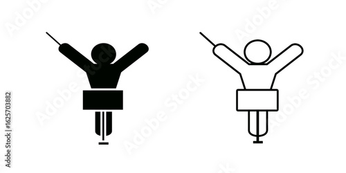 Conductor set icon isolated on white background.
