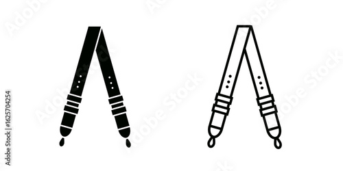 Shoulder strap set icon isolated on white background.