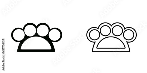 Brass knuckles set icon isolated on white background.