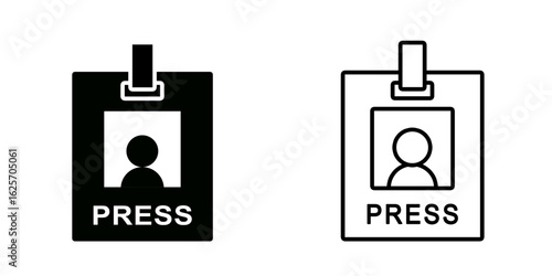 Press card set icon isolated on white background.