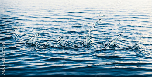 calm blue water with splash...
