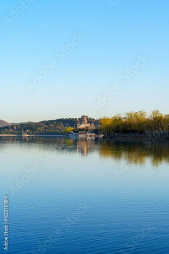 Distant View of the Tower of Buddhist Incense in Summer Palace, Beijing, China