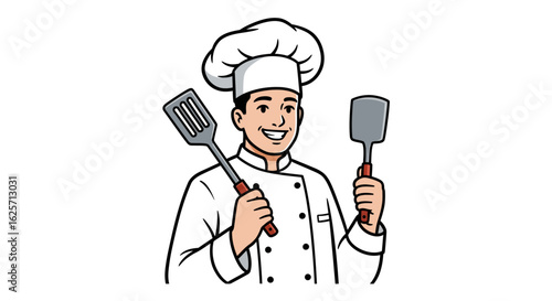 vector illustration of a chef