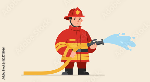 cartoon fireman vector illustration