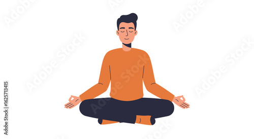 man meditating in yoga position