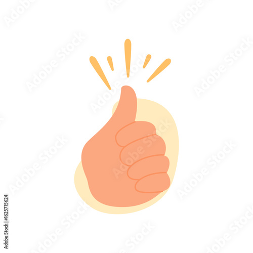 Hands gestures illustration. Character hands making thumbs up concept. Vector illustration.
