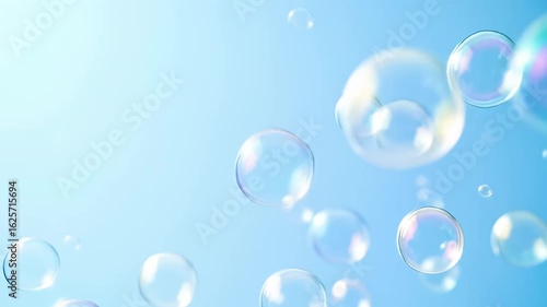 Wallpaper Mural Shimmering soap bubbles float gently against a bright, clear blue sky backdrop Torontodigital.ca