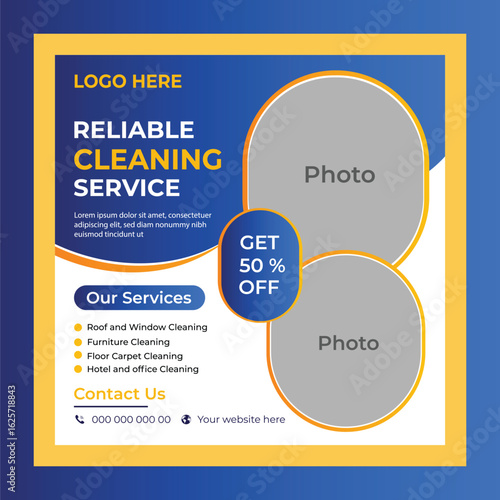 Reliable Cleaning Service Social Media Post Design
