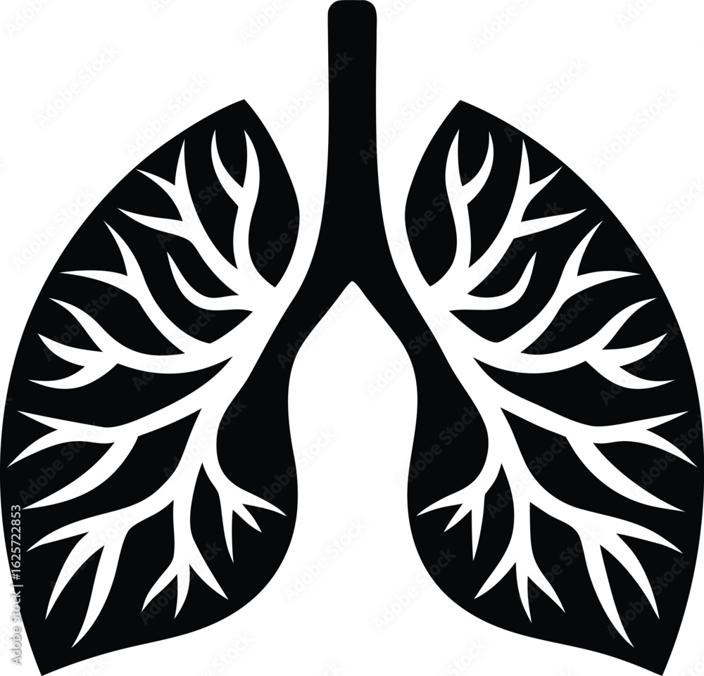 Fototapeta premium Human Lungs Silhouette Icon