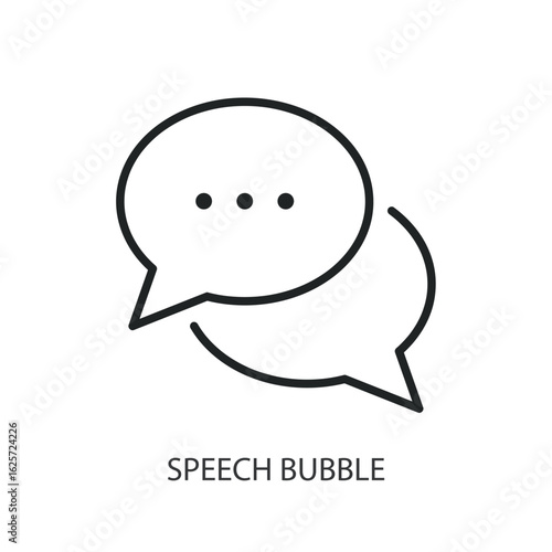 Speech bubble thin line vector icons.