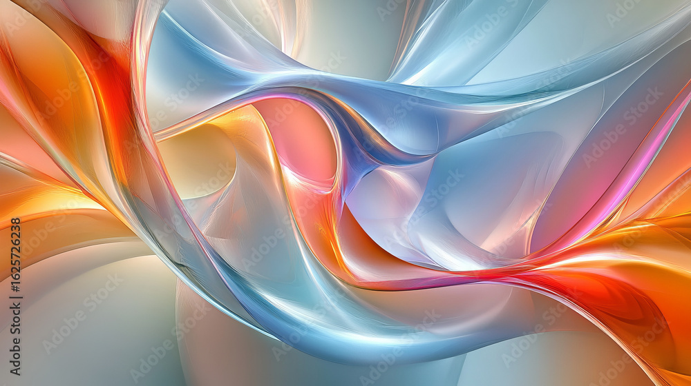 Fototapeta premium Abstract flowing forms in vibrant colors