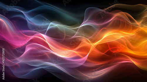 Wallpaper Mural Abstract waves of vibrant, glowing colors (1) Torontodigital.ca