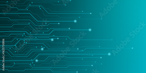 Abstract green technology circuit background. Suitable for IT services, software promotion, and hi-tech advertising.