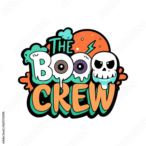 The boo crew svg, Retro halloween svg, Happy halloween vector illustration,