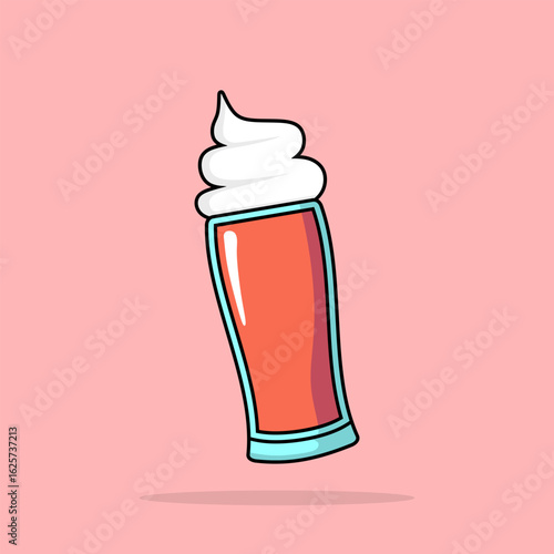 Milkshake Drink Cartoon Vector Icon Illustration. Food Drink Icon Concept Isolated Premium Vector. Flat Cartoon Style