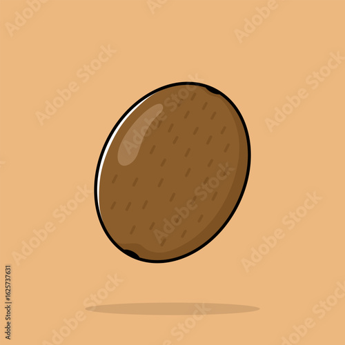 Sapodilla Fruit Cartoon Vector Icon Illustration. Food Nature Icon Concept Isolated Premium Vector