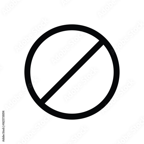 Circular Symbol with a Diagonal Line Inside for Prohibition or Restriction