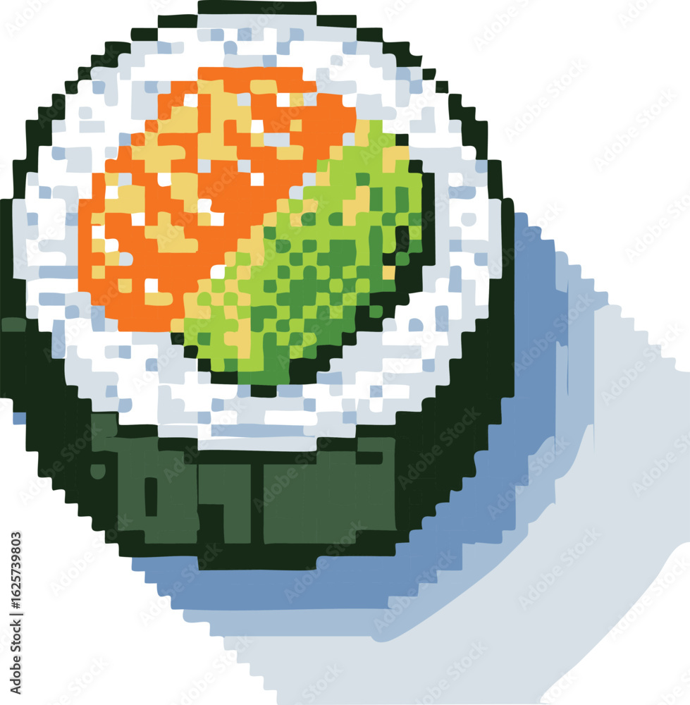 Fototapeta premium Top-down sushi bowl illustration