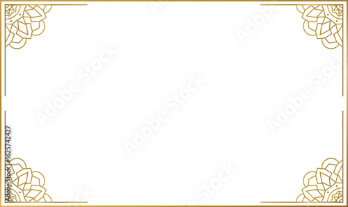Mandala gold frame floral border ornament element graphic