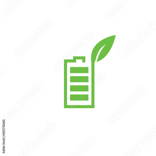 green eco battery vector illustration
