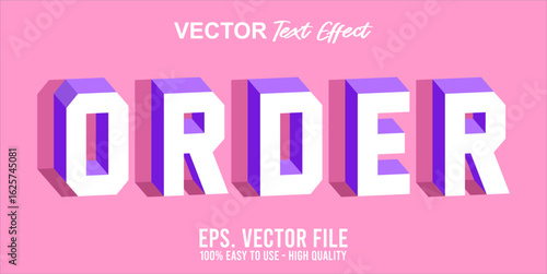 Order sign editable text effect font style
