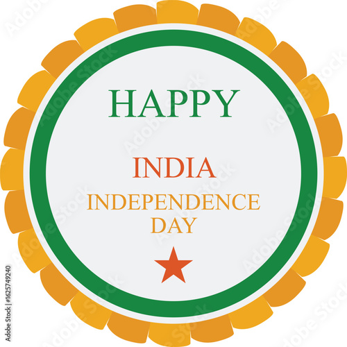 india independence day batch with yellow and green designs