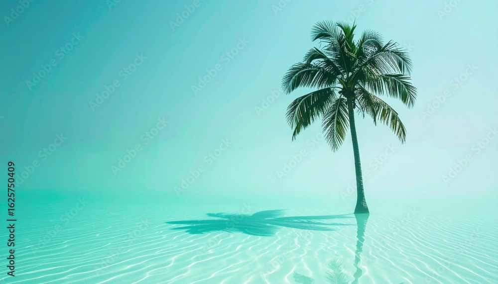 Fototapeta premium Palm tree reflection tranquil water