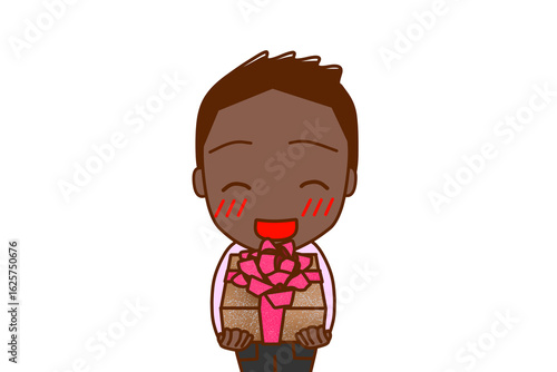 Wallpaper Mural （上半身正面）お祝いの花束を笑顔で渡そうとするアフリカ系少年 Torontodigital.ca