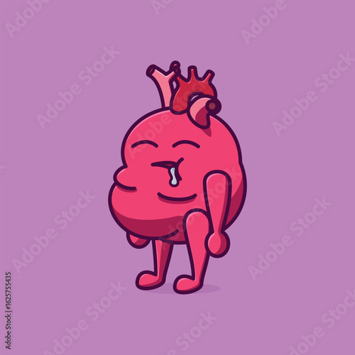 Simple The Overweight Heart cartoon vector illustration Collection of Interational Heart Day concept icon isolated