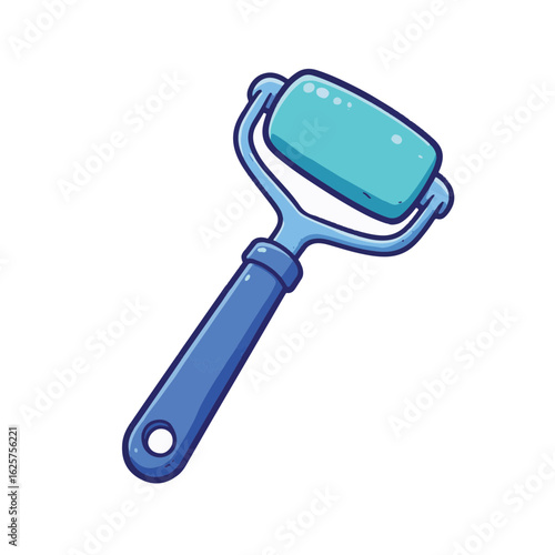 Blue jade roller on white background, skincare relaxation tool