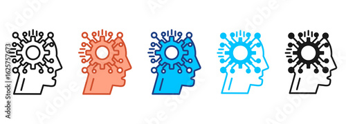 Gear Icon Set Multiple Style Collection