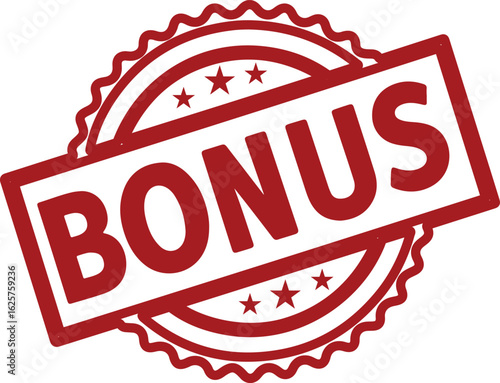 bonus red stamp vector illustration