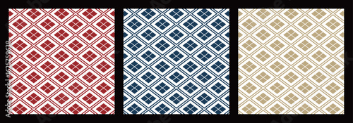 3色の和柄パターン