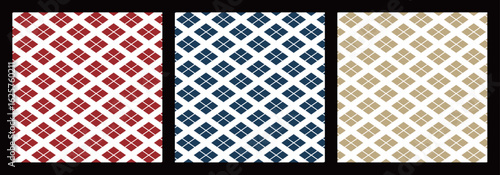 3色の菱和柄パターン