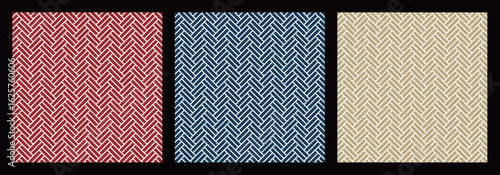 3色の網代和柄パターン