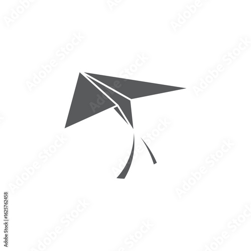 paper air plane flying motion simple geometric symbol icon vector