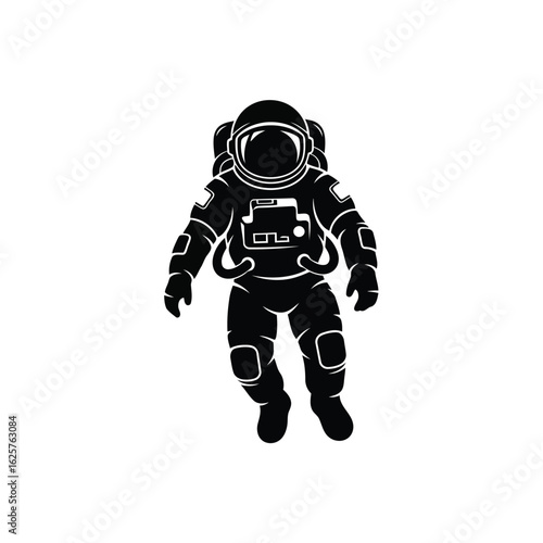 Vector art of astronaut in a spacesuit isolated on white background