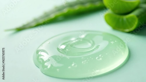 Aloe vera gel pouring for vibrant skincare ads or natural medicine product videos