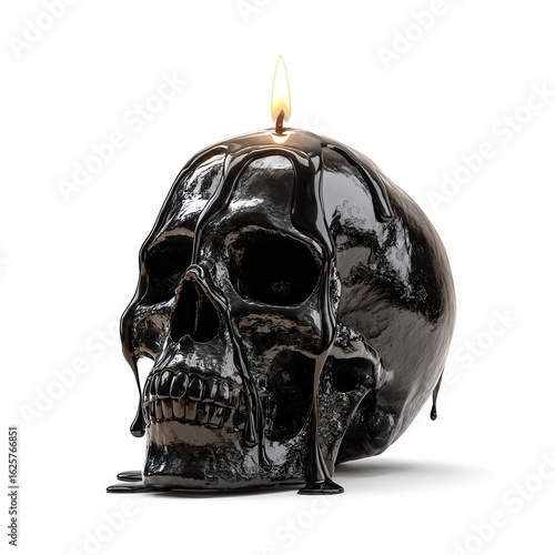 Wallpaper Mural Dripping candle on skull Halloween concept on white background Torontodigital.ca
