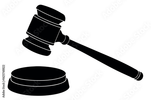 Judge gavel silhouette vector