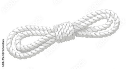 Coiled nautical rope illustration presents a maritime aesthetic, emphasizing readiness and traditional seafaring practices symbolizing connection