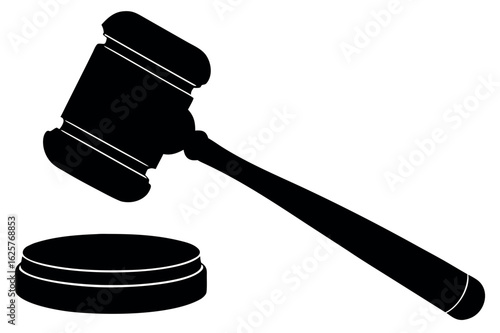 Judge gavel silhouette vector