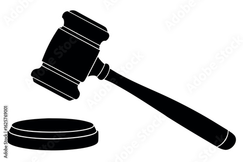 Judge gavel silhouette vector