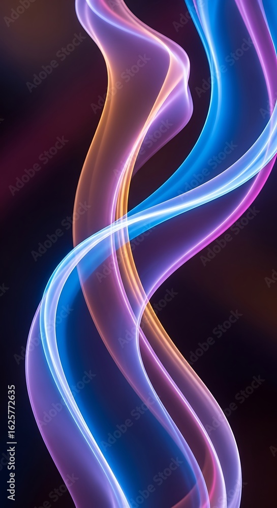 Naklejka premium Abstract Swirls of Light and Color on Dark Background for Modern Design and Creative Projects
