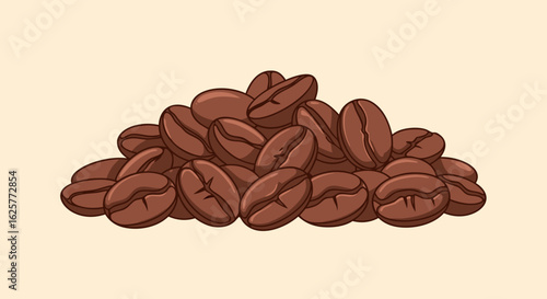 Aromatic arabica coffee beans elegantly piled creating a visually appealing composition ideal for designs 98 character